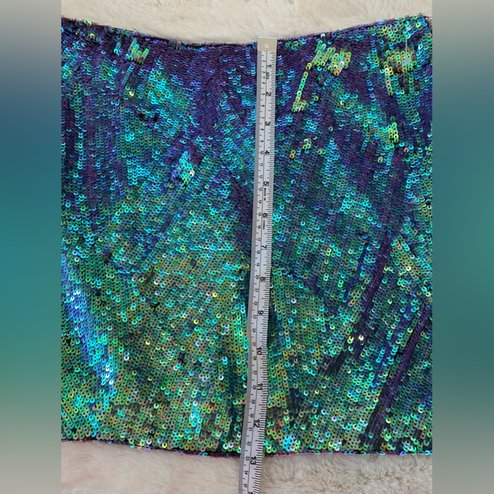Y2 🧜‍♀️💜💚Armani Exchange sequin mini skirt NWT💚💜 - Picture 10 of 16